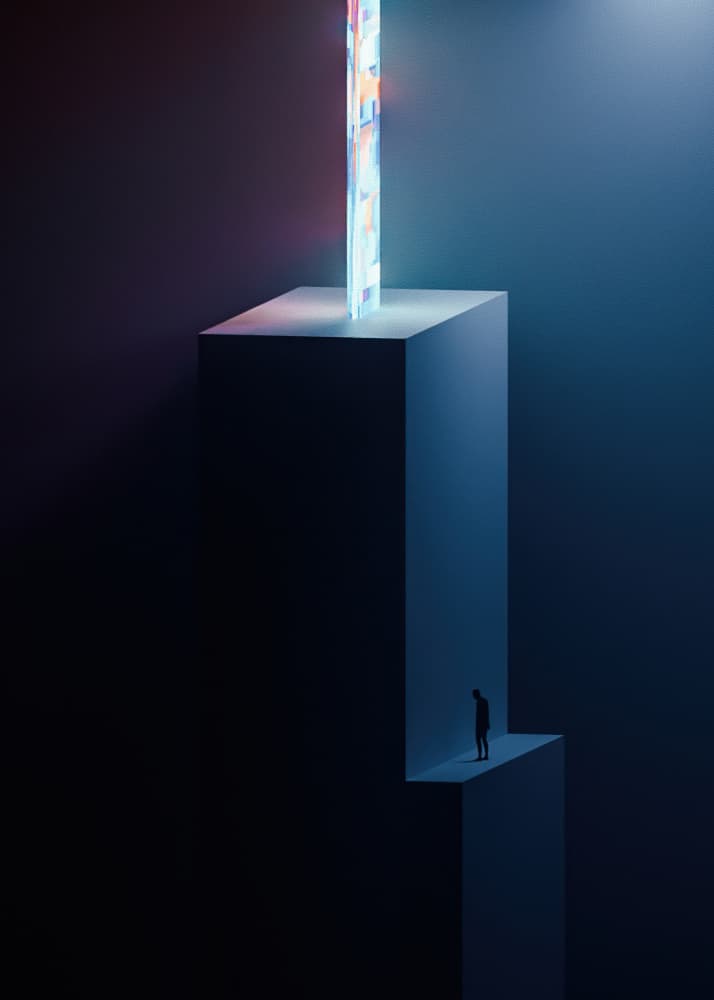 Deep Blue Contemplation by Hamza Majeed Khan — canvas wall art