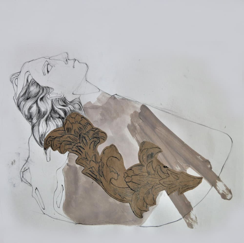 Ornate Female Profile by Doris Schmitz — canvas wall art