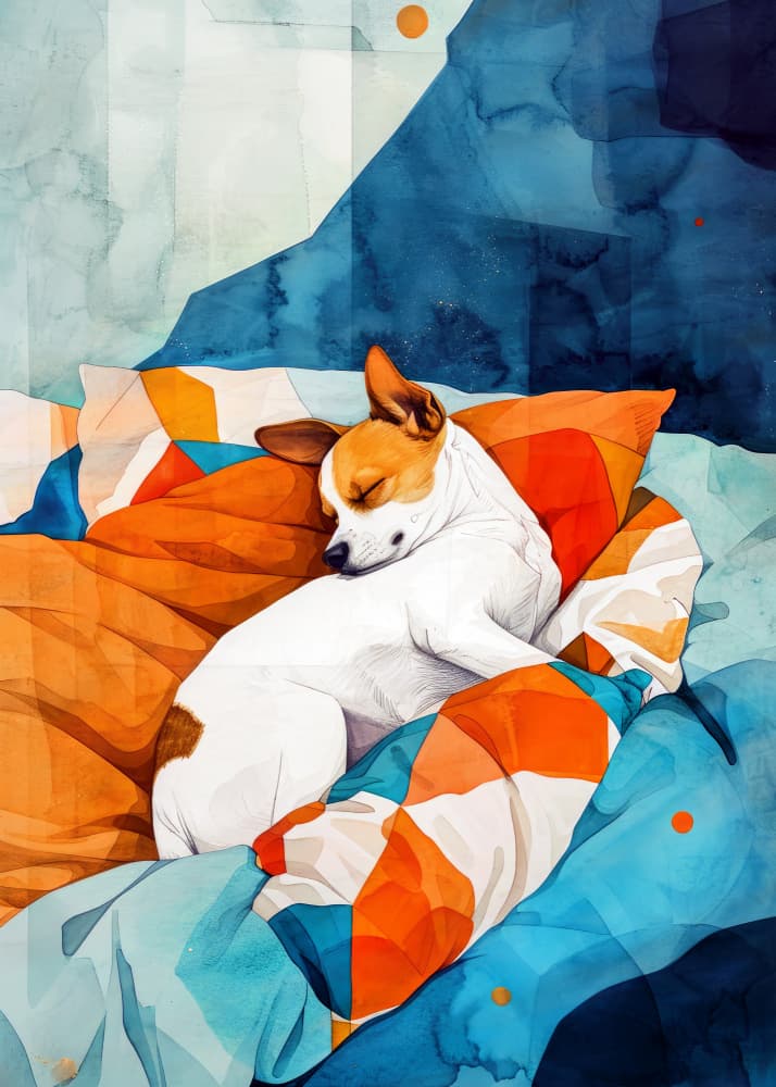 Peaceful Sleeping Dog by Justyna Jaszke — canvas wall art