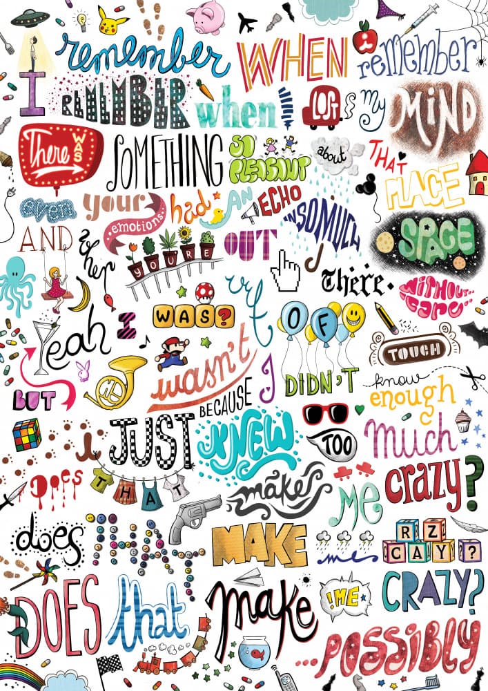Whimsical Words and Thoughts by Nour Tohme — canvas wall art