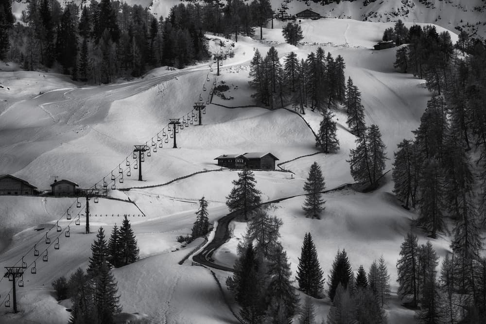 Snowy Mountain Ski Resort by swapnil deshpande — canvas wall art