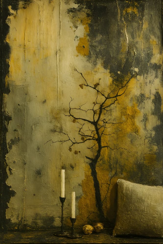Moody Golden Tree by HUGO — canvas wall art