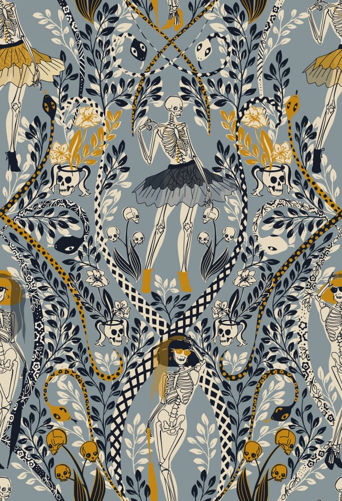 Mystical Skeleton Dance by Annick — canvas wall art