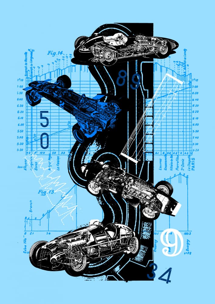 Vintage Racing Blueprints by Pawel Pacholec — canvas wall art