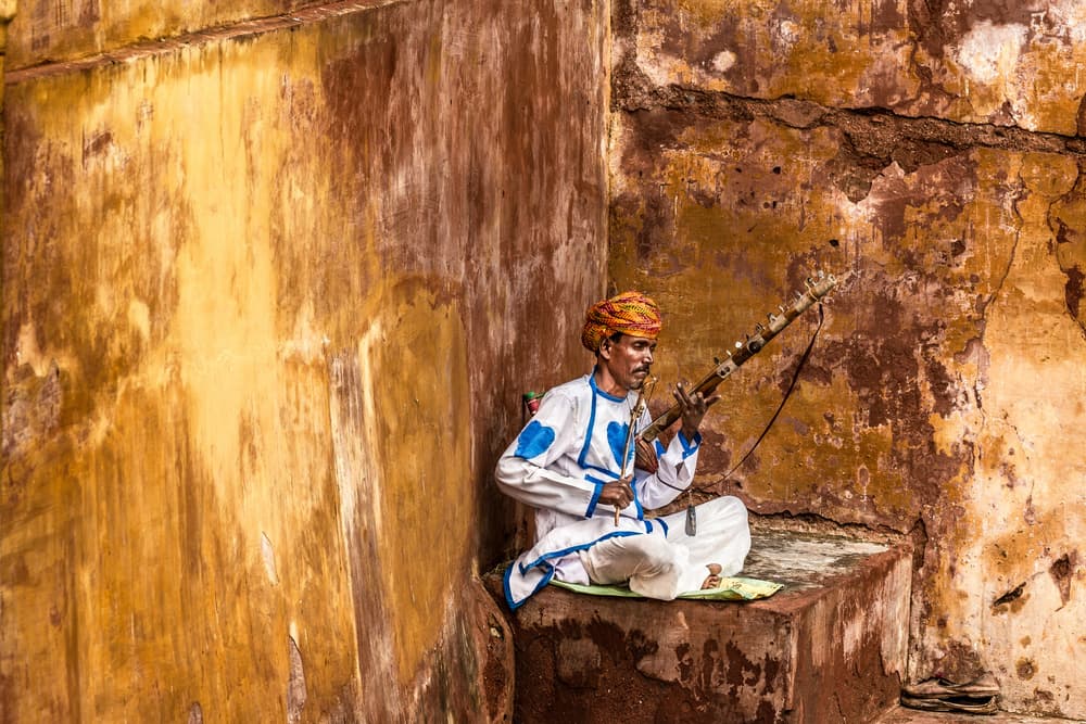 Indian Musician Performance by Marco Tagliarino — canvas wall art
