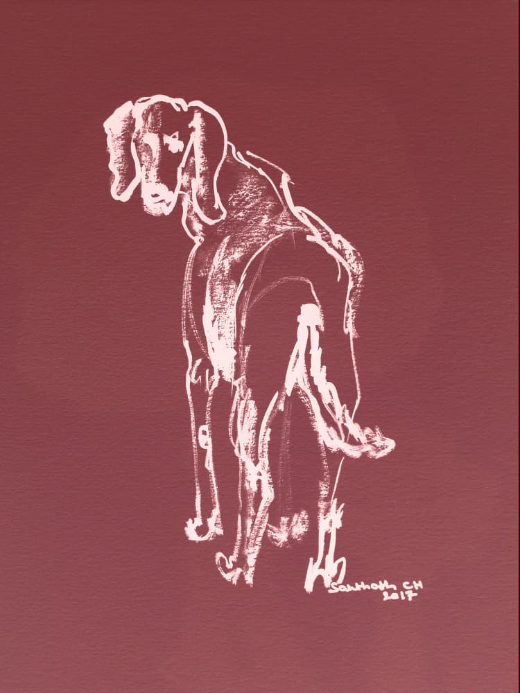 Graceful Dog Outline by Santhosh ch — canvas wall art