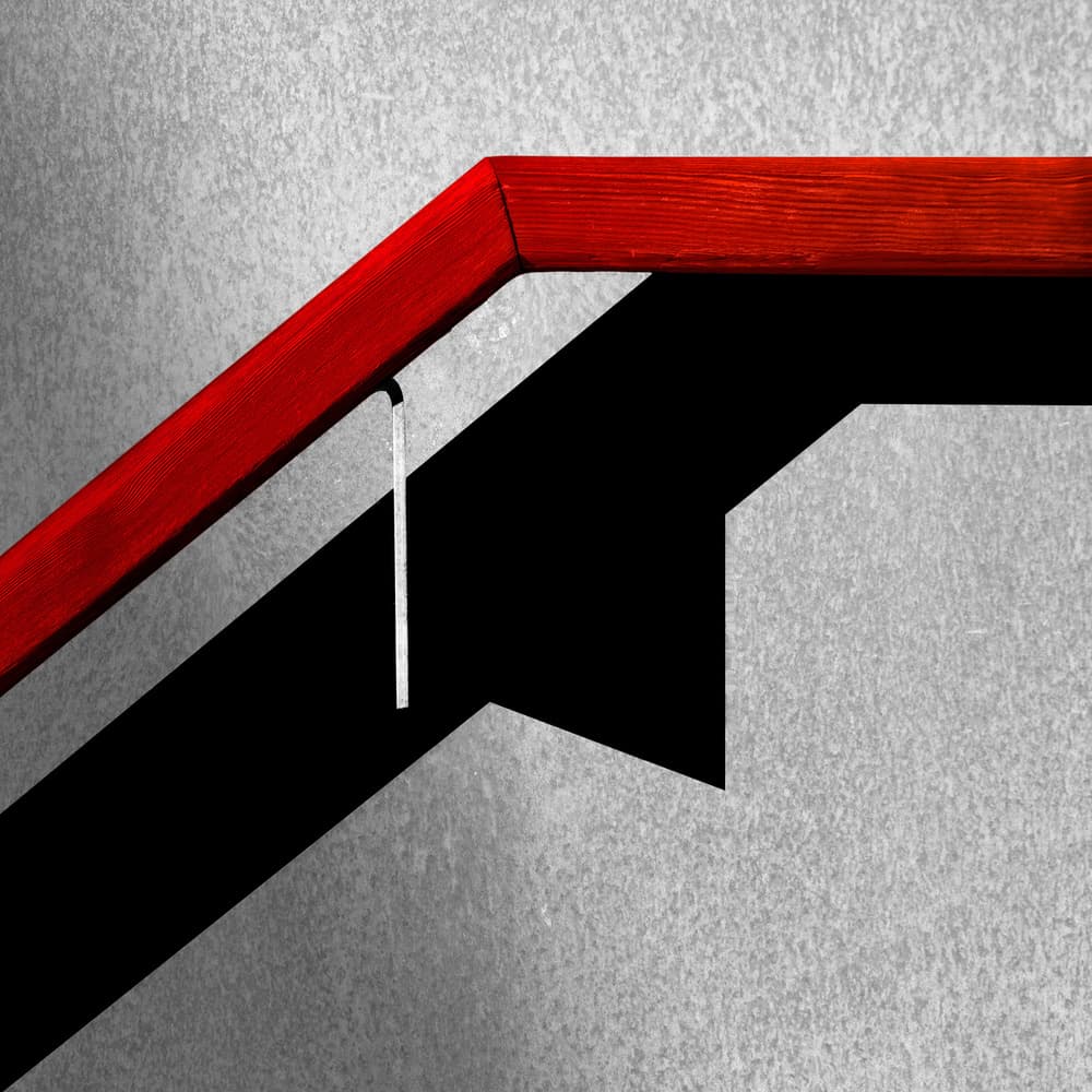 Red Handrail Shadow by Marc Huybrighs — canvas wall art