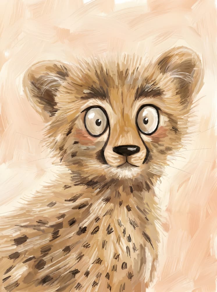 Cute Cheetah Cub by HUGO — canvas wall art