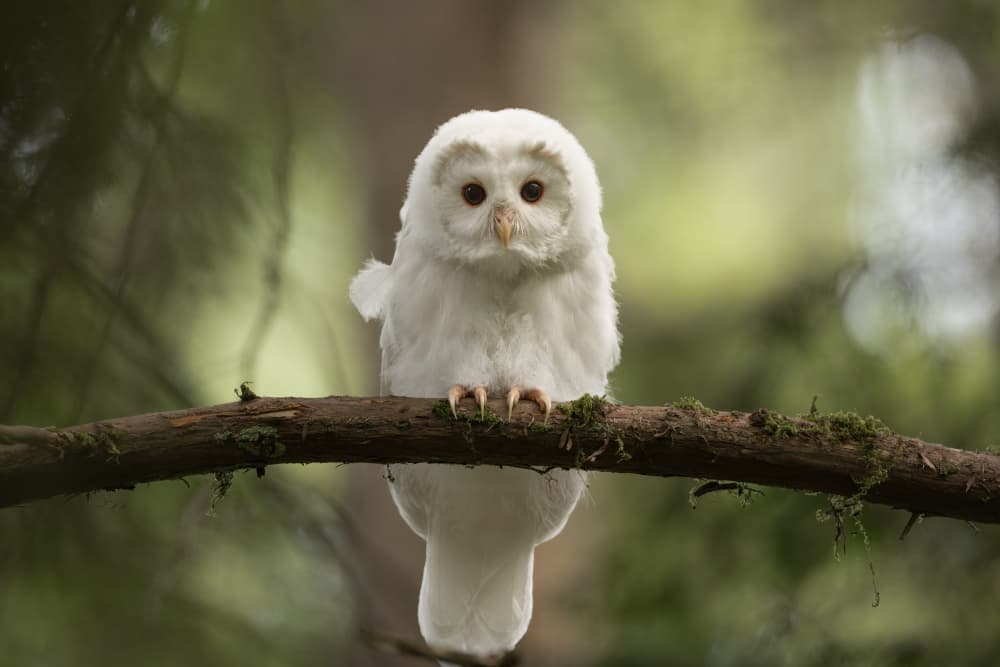 Curious White Owl by Tony Xu — canvas wall art