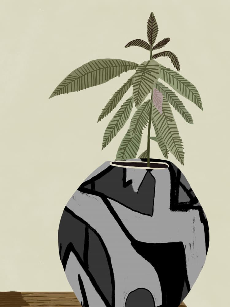 Potted Plant Modern Vase by Little Dean — canvas wall art
