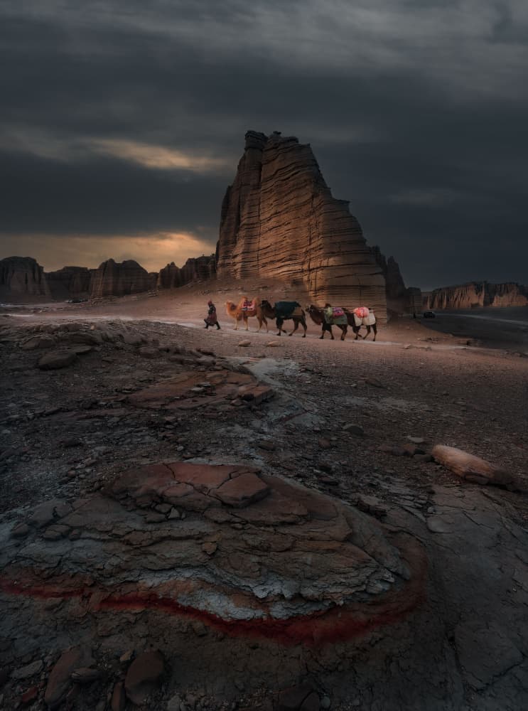 Twilight Desert Journey by YANGYING — canvas wall art
