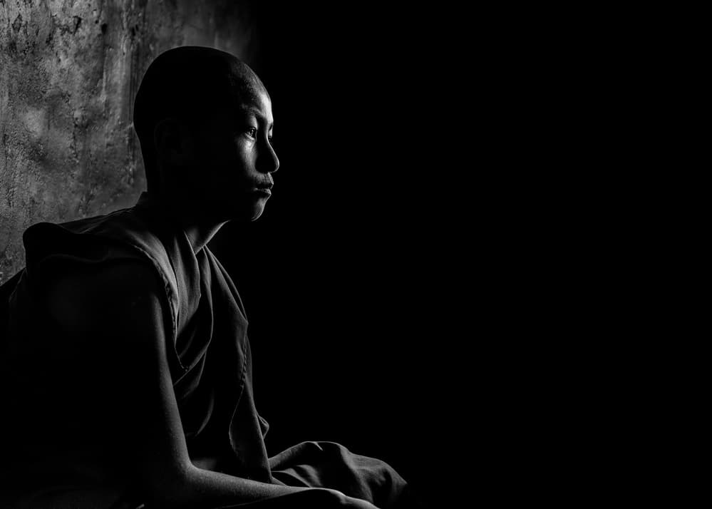 Serene Monk Meditation by Marco Tagliarino — canvas wall art