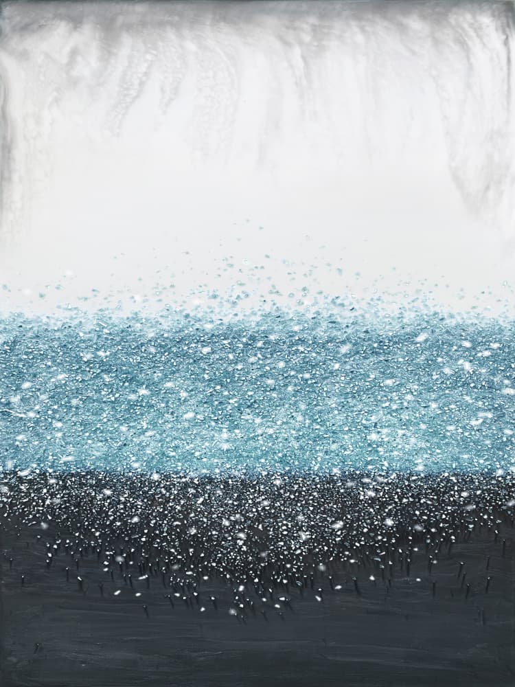 Glittering Blue Depths by Alyson Storms — canvas wall art