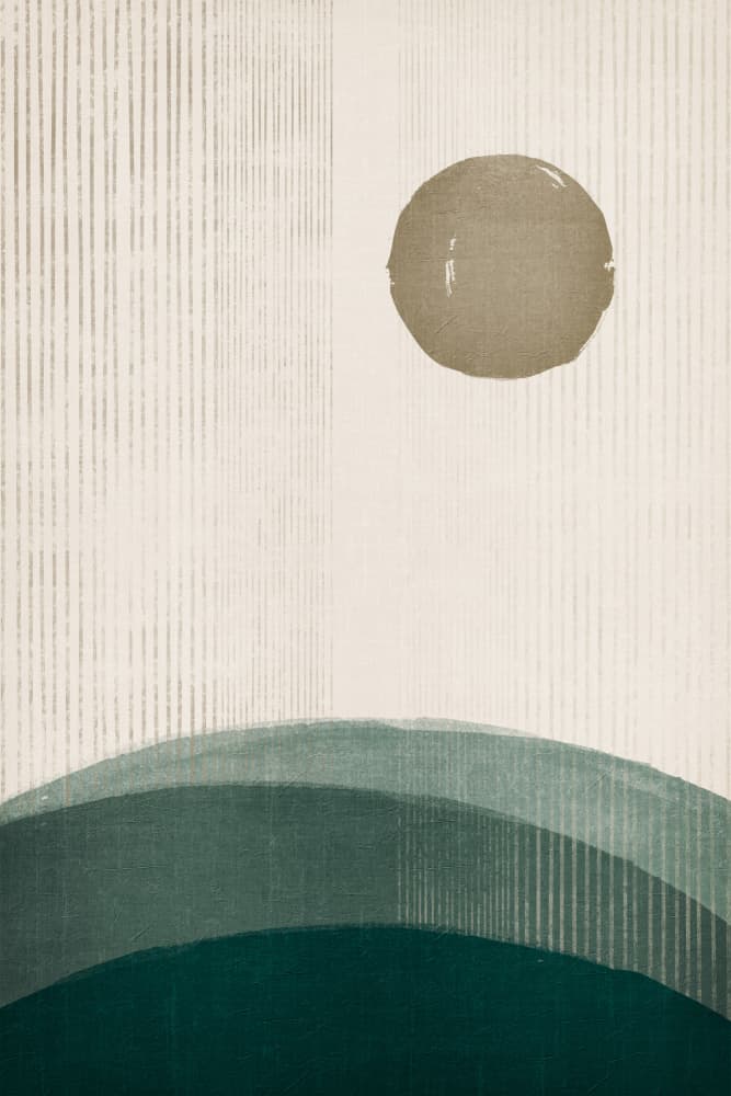Minimal Sun Over Hills by Ema Paraschiv — canvas wall art