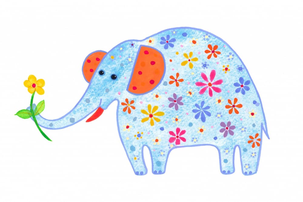 Flowered Elephant by Isabelle Brent — canvas wall art