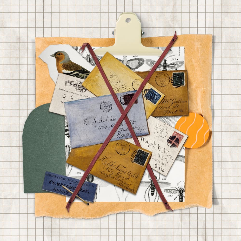 Vintage Postal Letters by Marja van den Hurk — canvas wall art