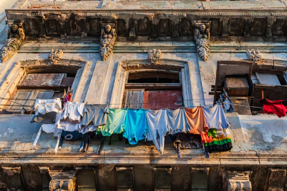 Weathered Walls Colorful Laundry by ZY Zhang — canvas wall art