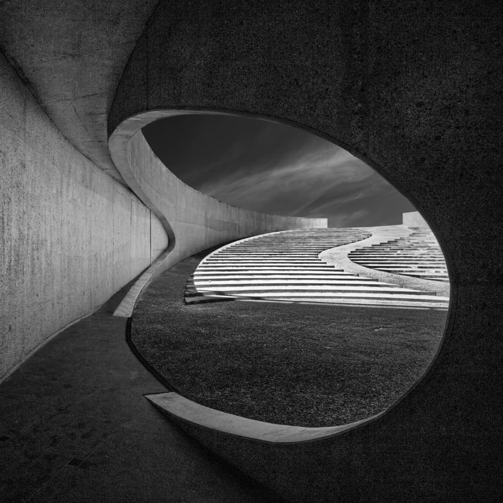 Modern Concrete Spiral Stairs by Eric Mattheyses — canvas wall art