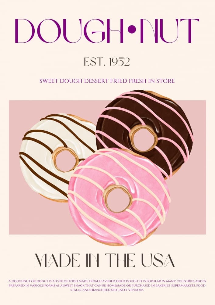 Sweet Glazed Doughnuts by Nazma Khokhar — canvas wall art