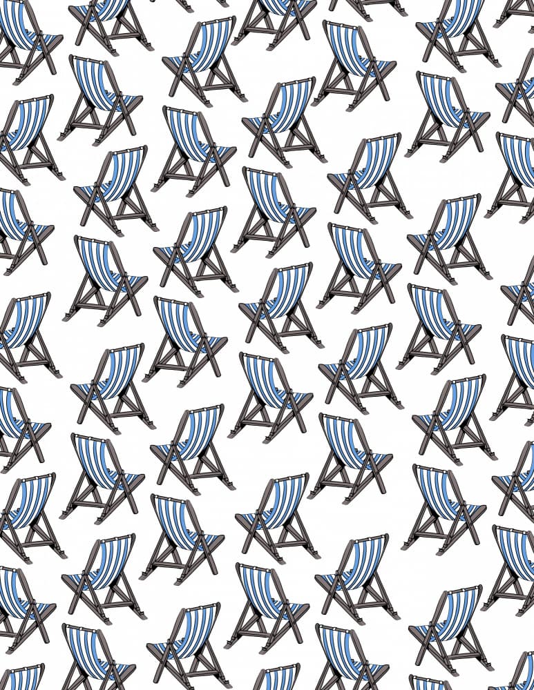 Striped Beach Chairs by Nicholas — canvas wall art