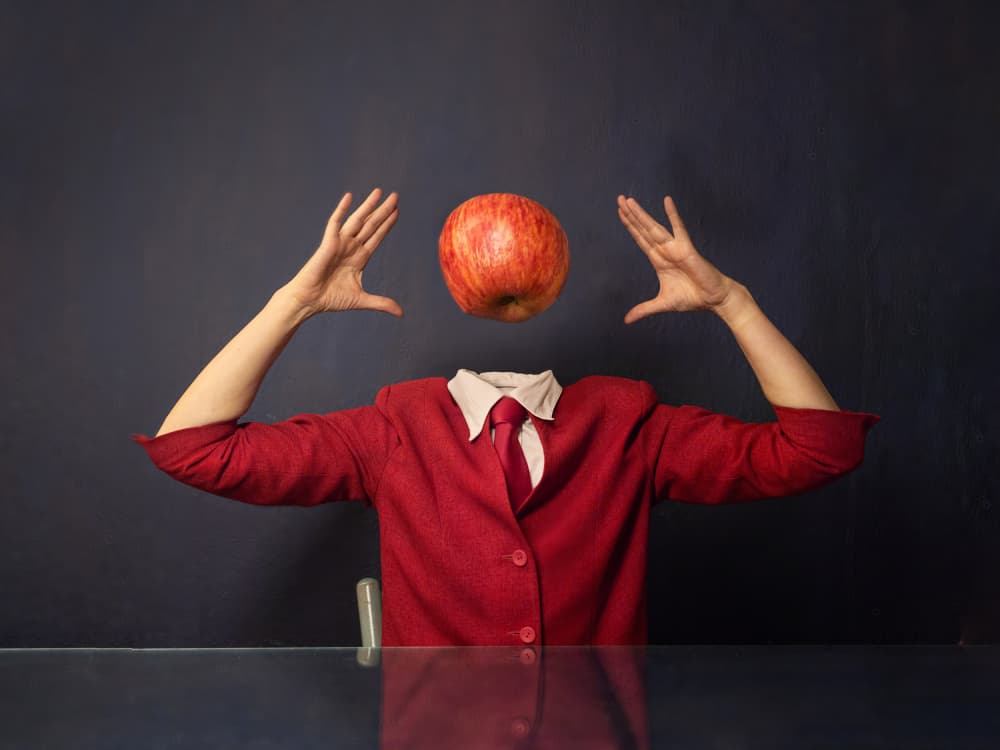 Surreal Floating Apple by Michael Allmaier — canvas wall art