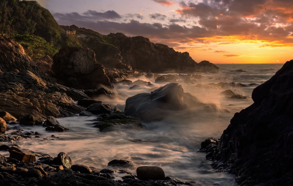 Golden Coastal Mist by Jie Jin — canvas wall art
