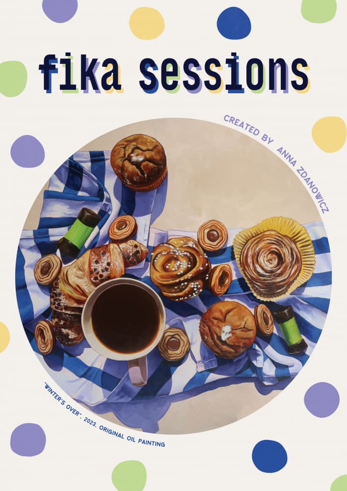 Cozy Fika Spread by Anna Zdanowicz — canvas wall art