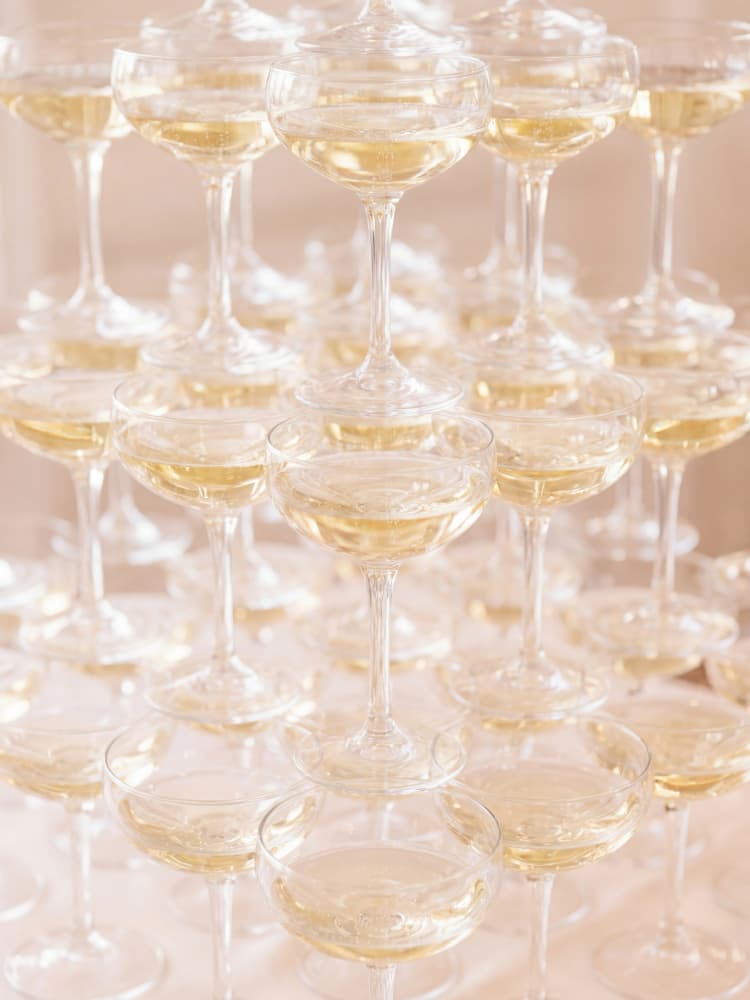 Champagne Tower Celebration by Andreas Magnusson — canvas wall art