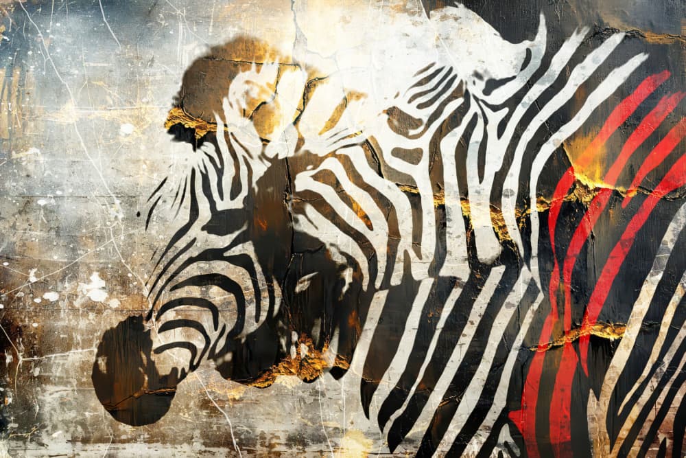 Graffiti Zebra Art by Rafal Kulik — canvas wall art