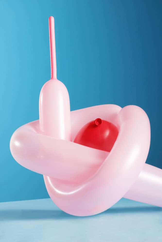 Pink Balloon Knot by Julia Ramiro — canvas wall art
