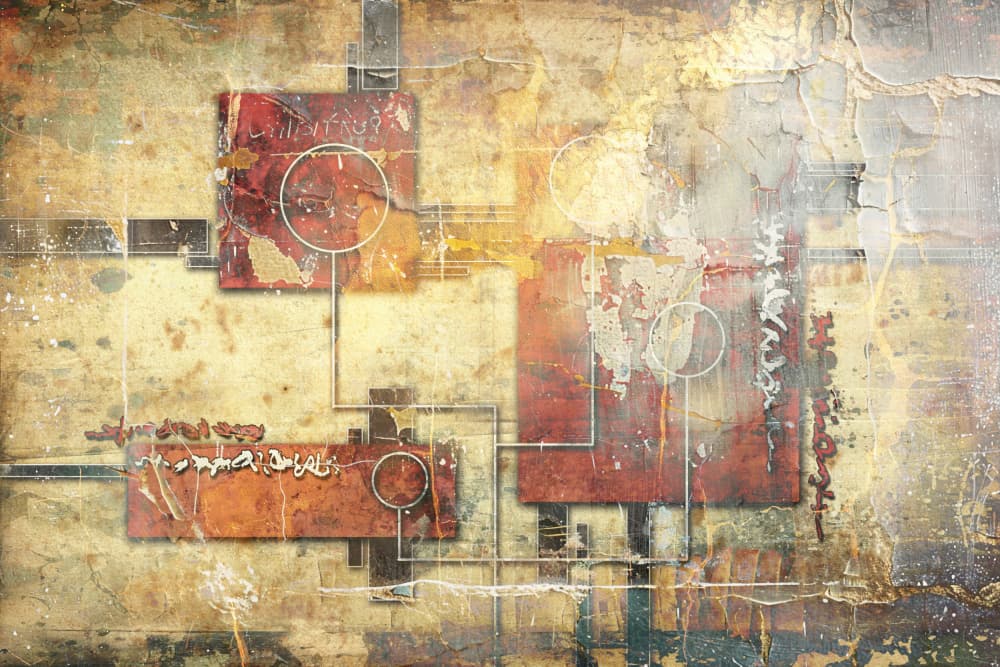 Distressed Geometric Abstract by Rafal Kulik — canvas wall art