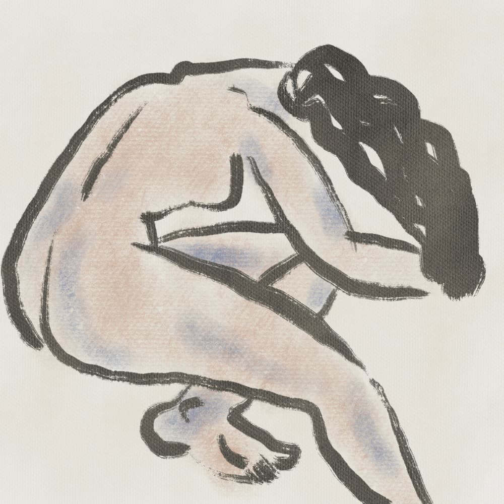Graceful Nude Contemplation by Little Dean — canvas wall art