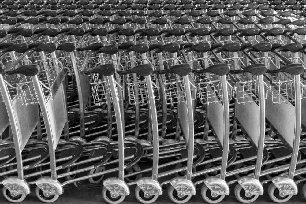 Airport Trolley Rows by Filipe P Neto — canvas wall art