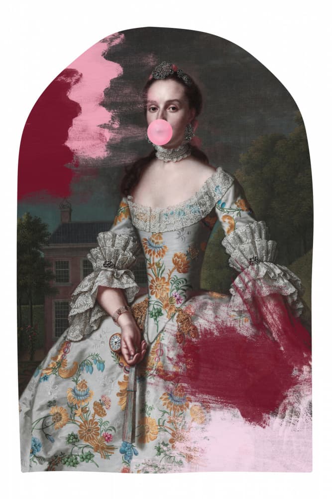 Pink Bubblegum Portrait by Talitha McQueen — canvas wall art