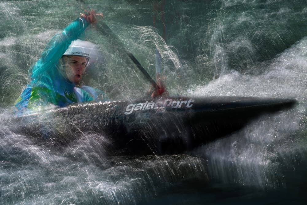 Whitewater Kayak Action by Milan Malovrh — canvas wall art