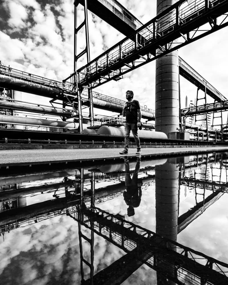 Industrial Reflection Walk by Sofie Steenhoudt — canvas wall art