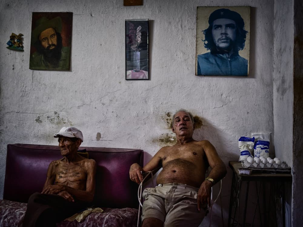 Cuban Men and Icons by Pavol Stranak — canvas wall art