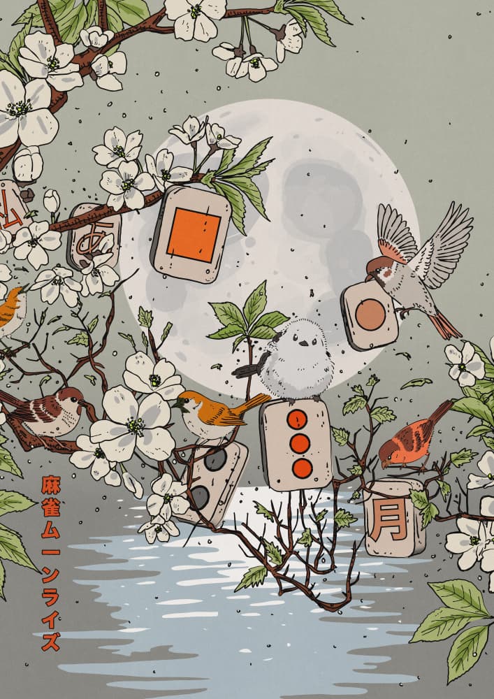 Moonlit Mahjong and Birds
