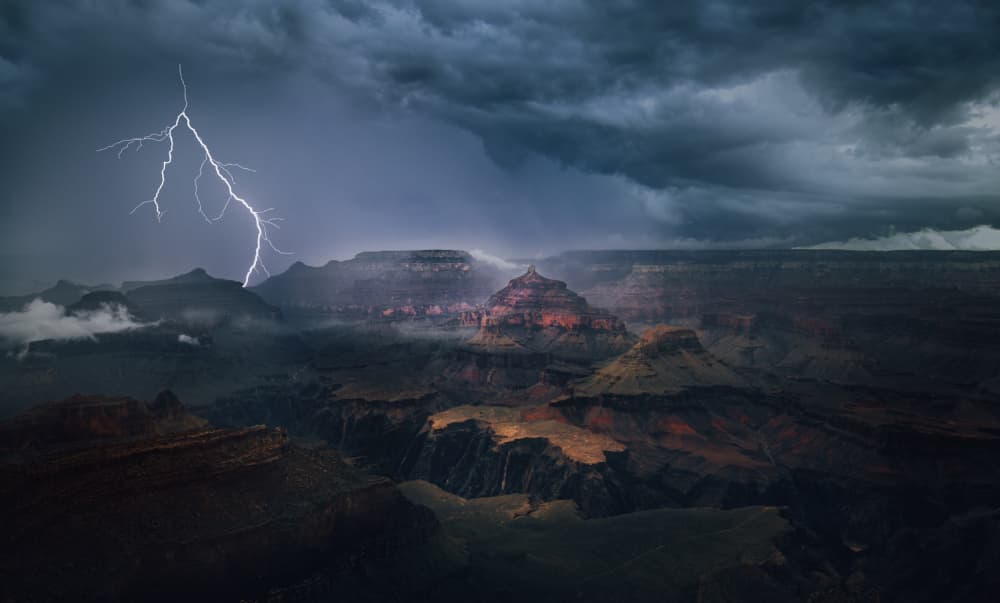 Grand Canyon Lightning Storm by May G — canvas wall art