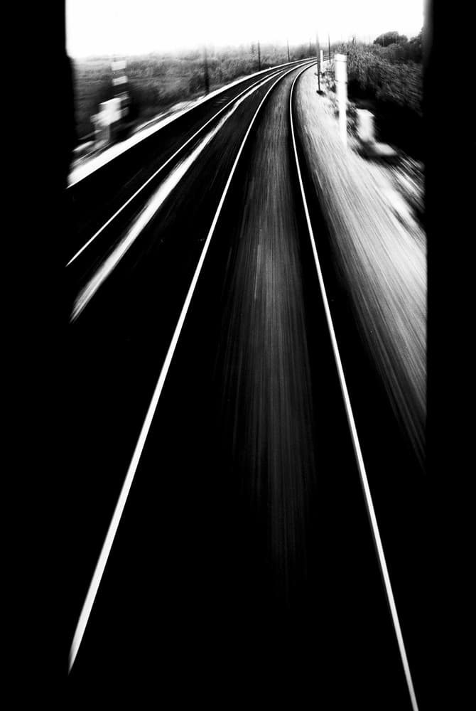 Blurred Railway Journey by Paulo Abrantes — canvas wall art