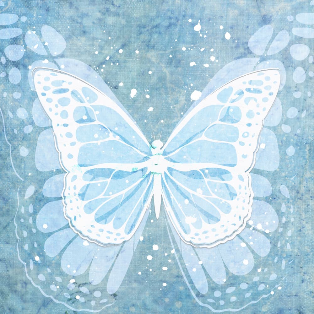 Blue Ethereal Butterfly by Martina — canvas wall art