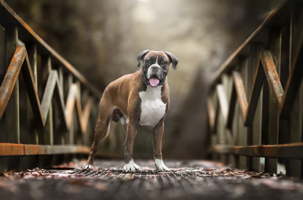 Elegant Boxer on Bridge by Alfonso maseda varela — canvas wall art