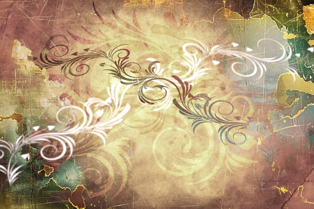 Aged Floral Swirls by Rafal Kulik — canvas wall art