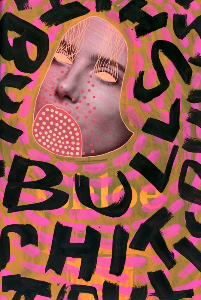 Vibrant Abstract Face Typography by Naomi Vona — canvas wall art