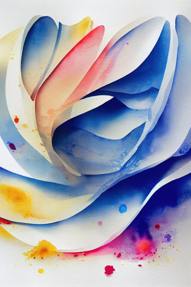 Fluid Watercolor Bloom by Mauro — canvas wall art