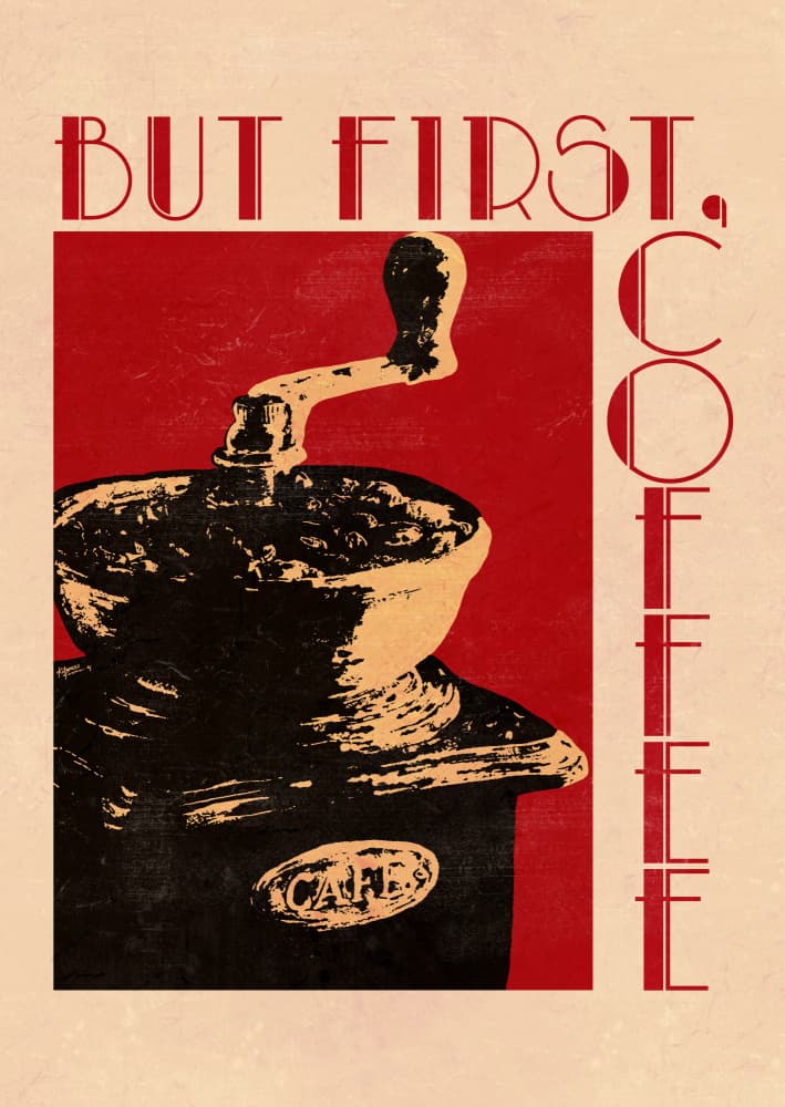 But First Coffee by Katariina Kosunen — canvas wall art