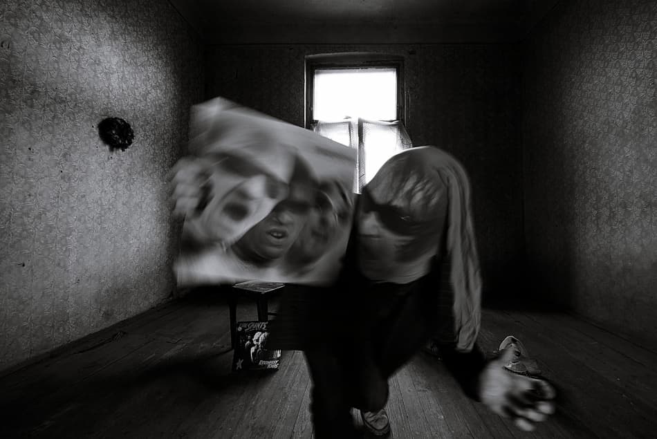 Screaming Faces Dark Room by mario grobenski - psychodaddy — canvas wall art