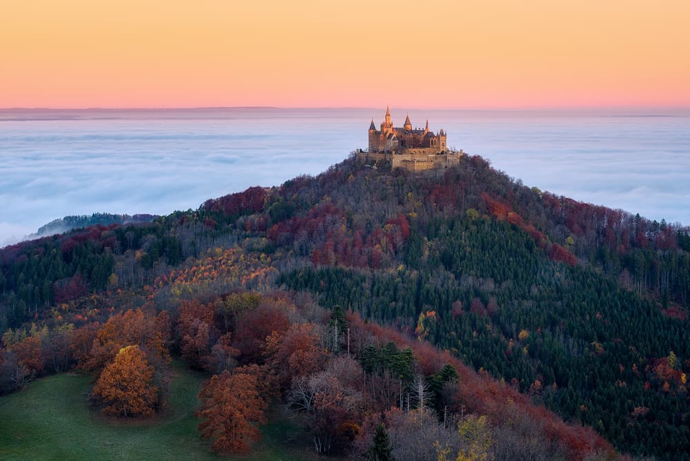 Castle Above Autumn Clouds by Daniel Gastager — canvas wall art