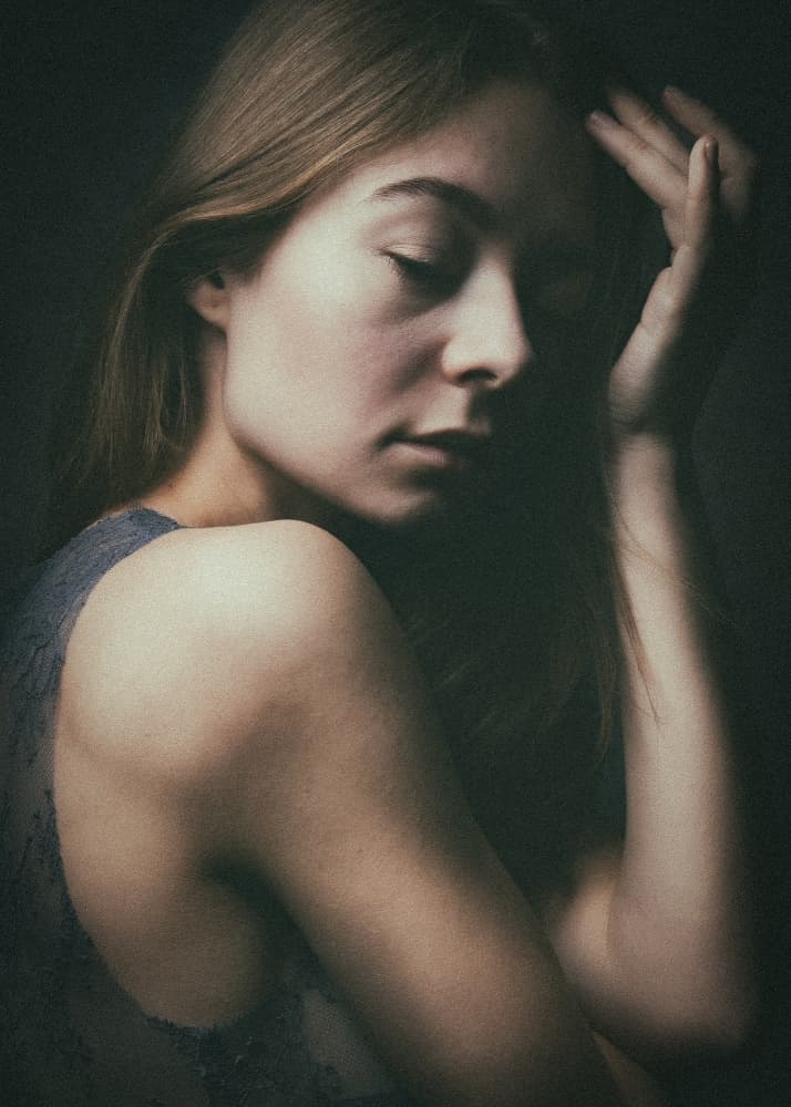 Pensive Young Woman by Christian Kurz — canvas wall art