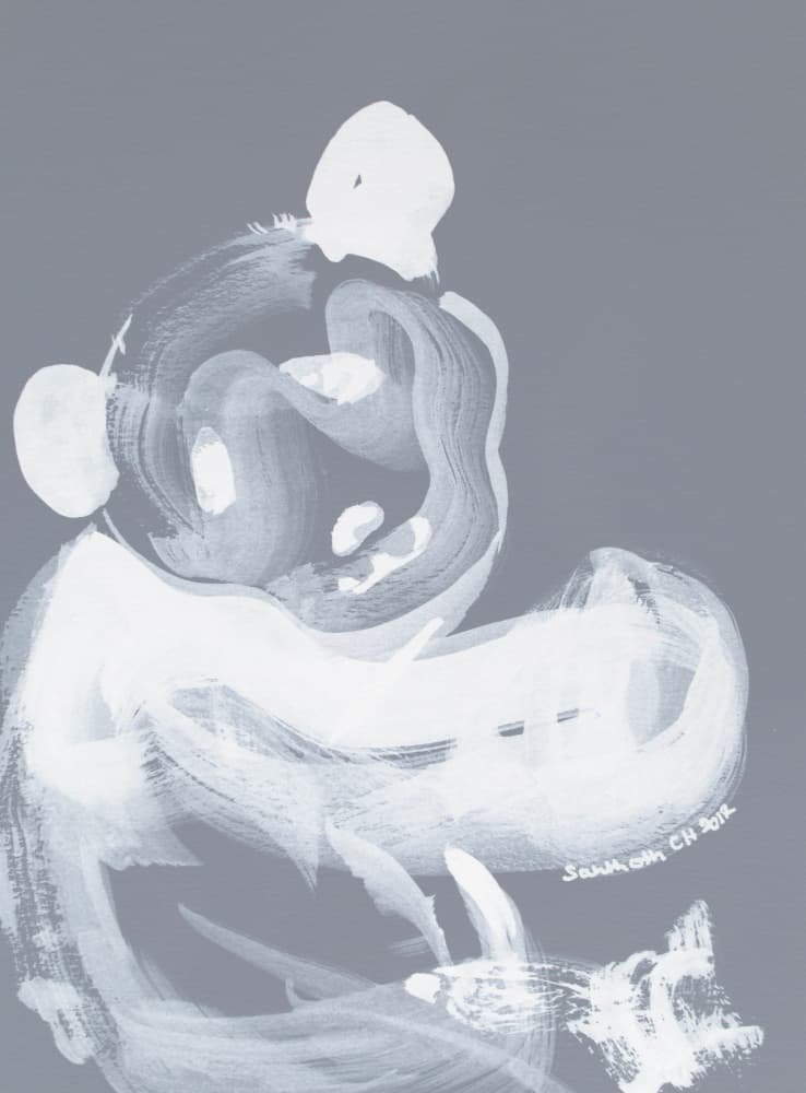 Whimsical White Figure by Santhosh ch — canvas wall art